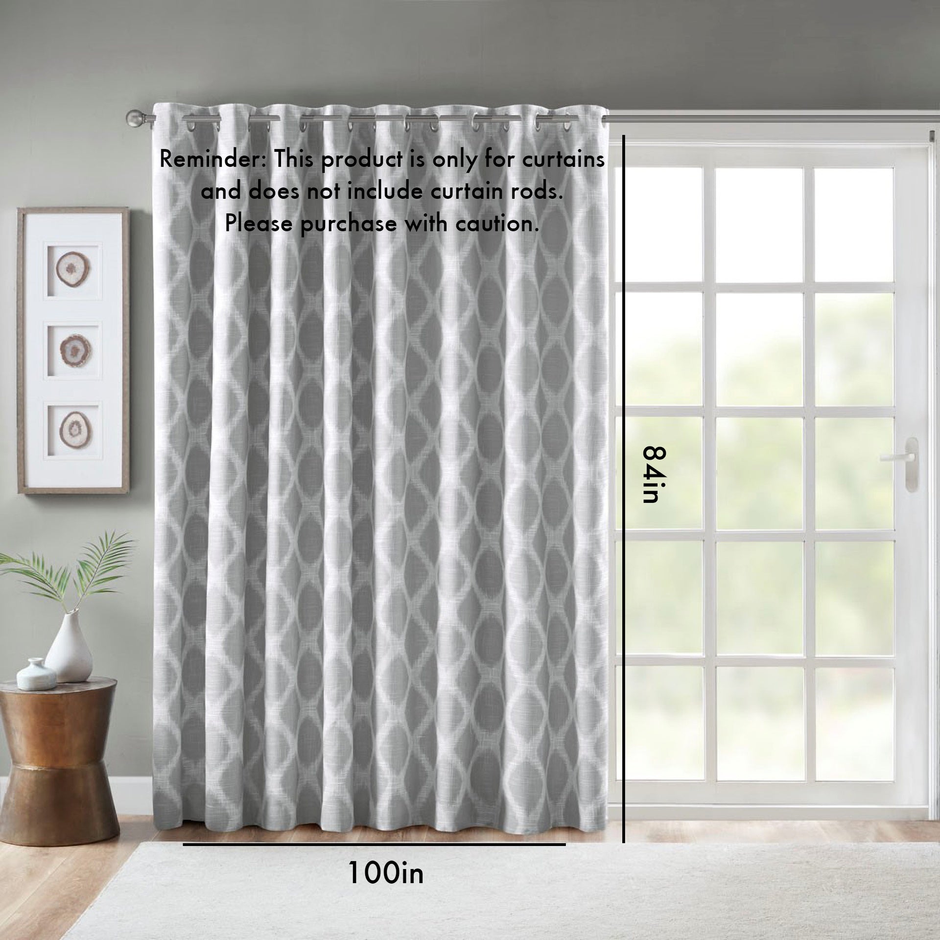 Printed Ikat Blackout Patio Curtain(Only 1 Pc Panel)