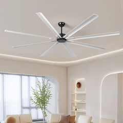 96"  Ceiling Fan with Light and Remote Control, 6-Speed Noiseless Reversible DC Motor, 8 Durable Aluminum Double-Layer Blades Large Ceiling Fan