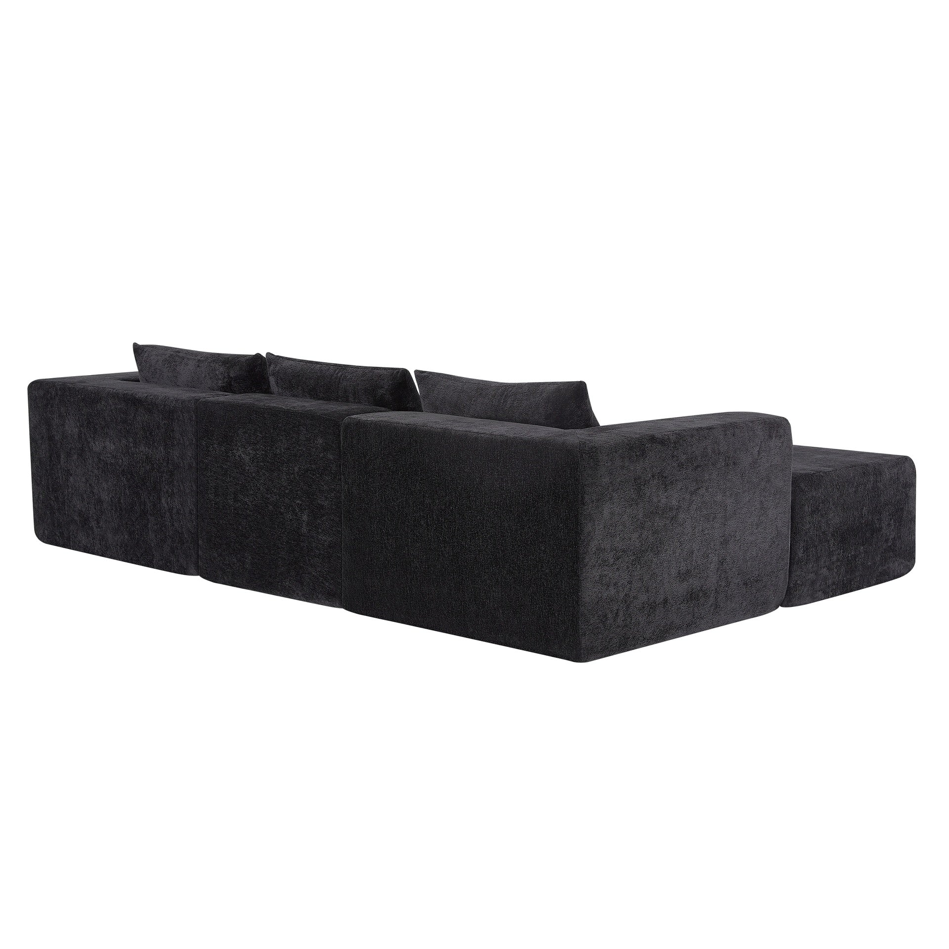 107" Compressed Sectional Sofas(Black)