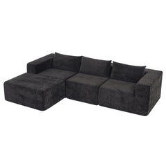 107" Compressed Sectional Sofas(Black)