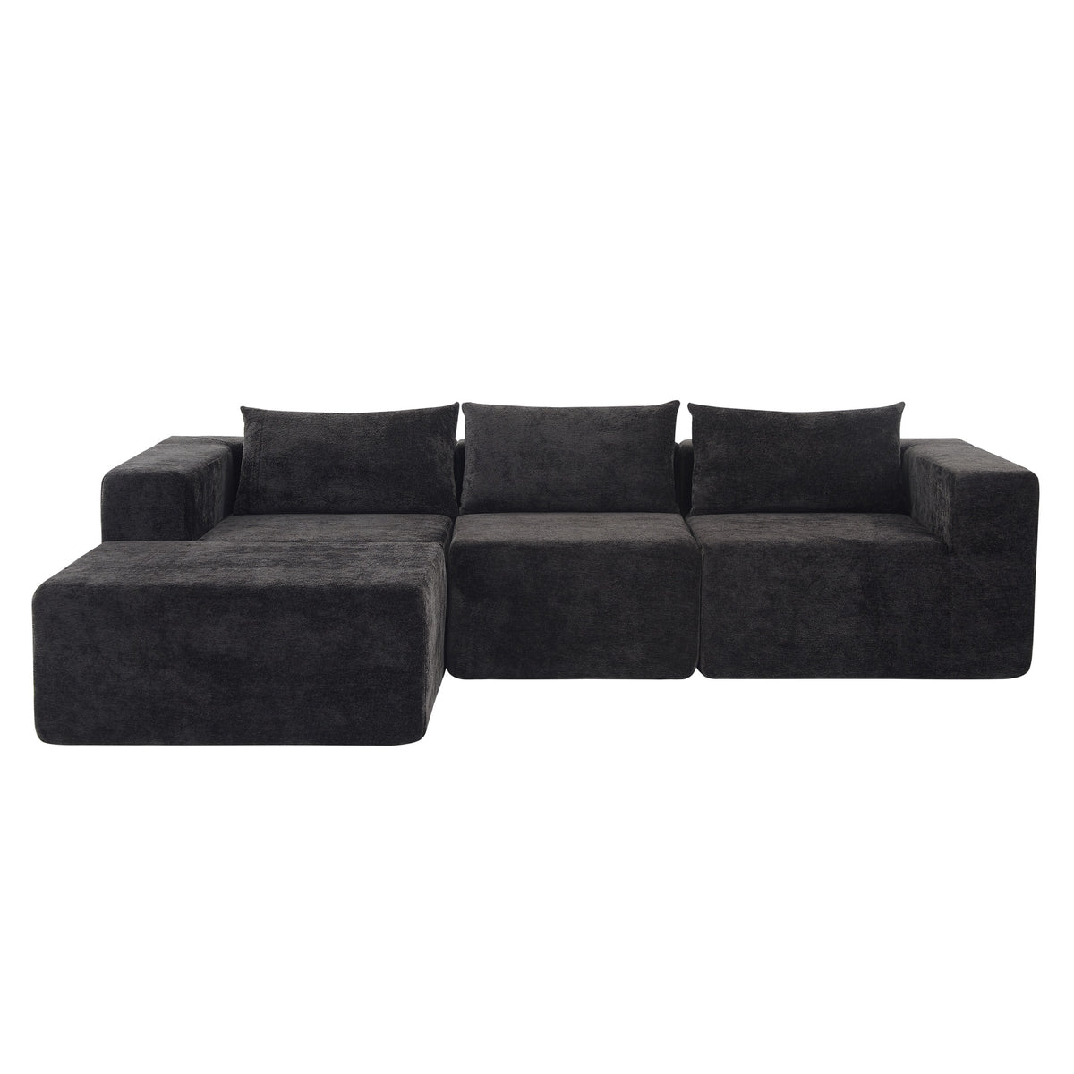107" Compressed Sectional Sofas(Black)