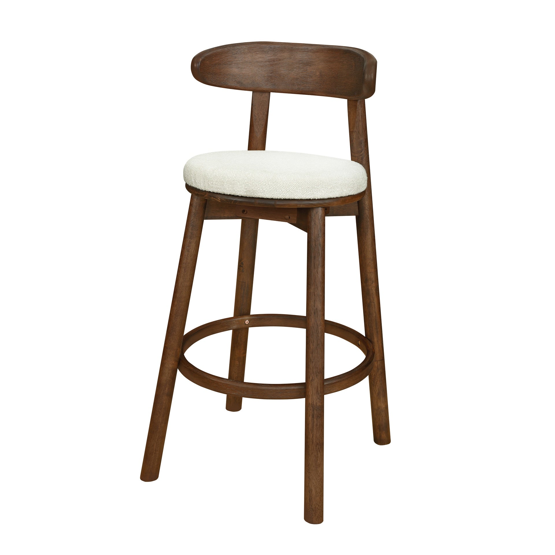 Round Cushion Bar stools (Walnut+Beige)