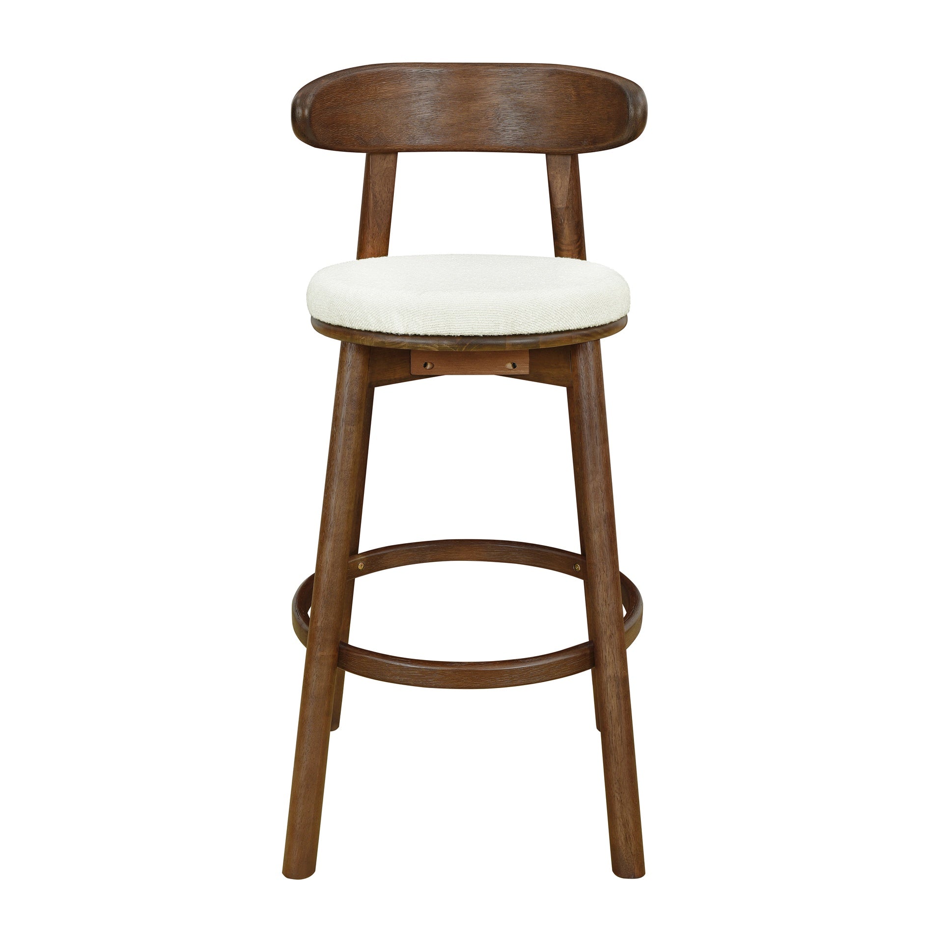 Round Cushion Bar stools (Walnut+Beige)