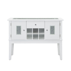 Elizaveta Faux Crystal Diamonds & White High Gloss Finish Server