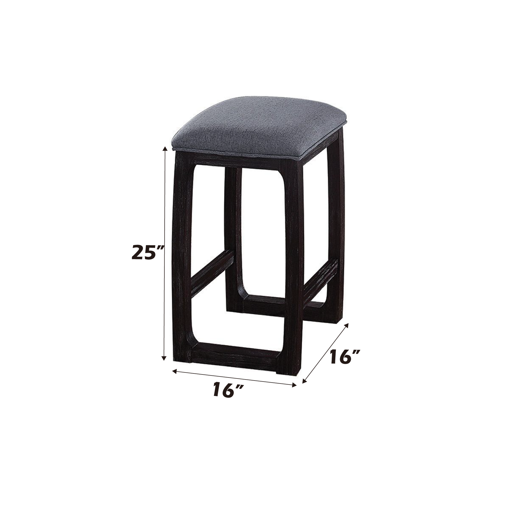 Razo Fabric & Weathered Espresso Counter Height Stool
