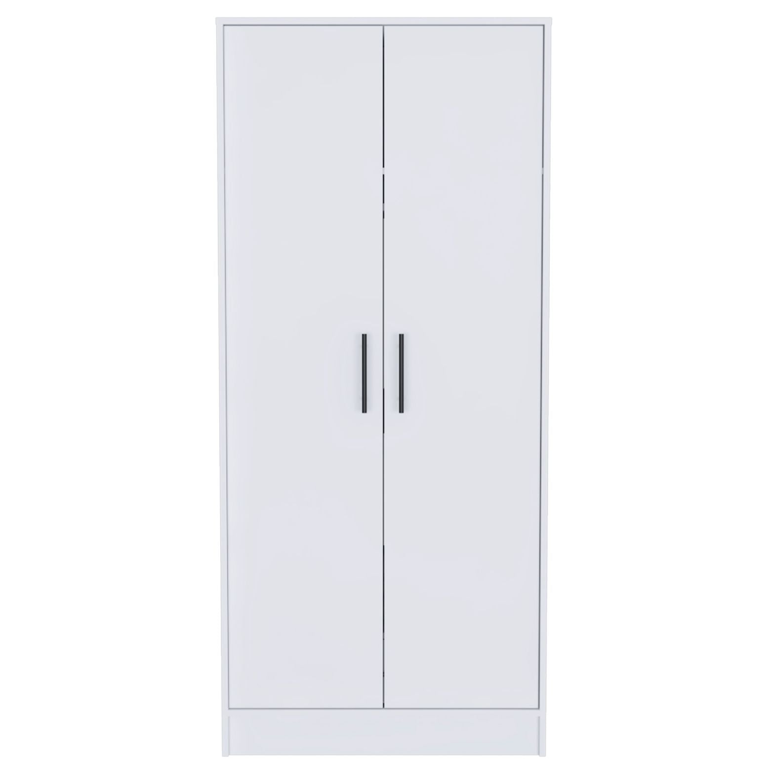 Ambery 180 Armoire, Two Shelves, Double Door, Metal Rod, One Drawer -White
