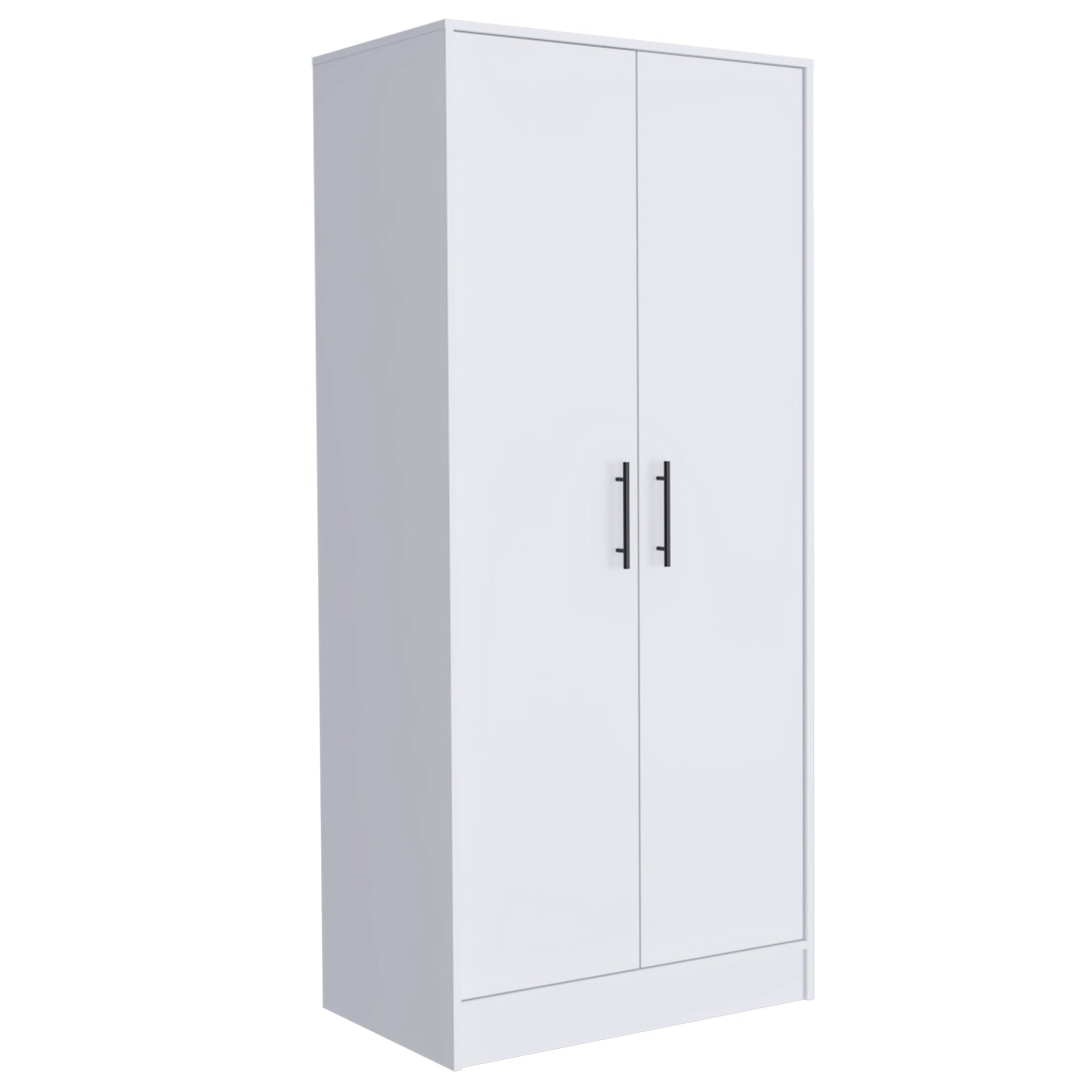 Ambery 180 Armoire, Two Shelves, Double Door, Metal Rod, One Drawer -White
