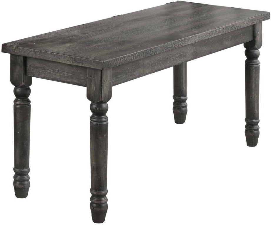 1pc Rustic Gray Finish Wooden Bench Dining Room Furniture, 40inch Bench
