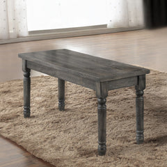 1pc Rustic Gray Finish Wooden Bench Dining Room Furniture, 40inch Bench