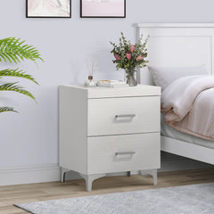 White 2-drawer Nightstand