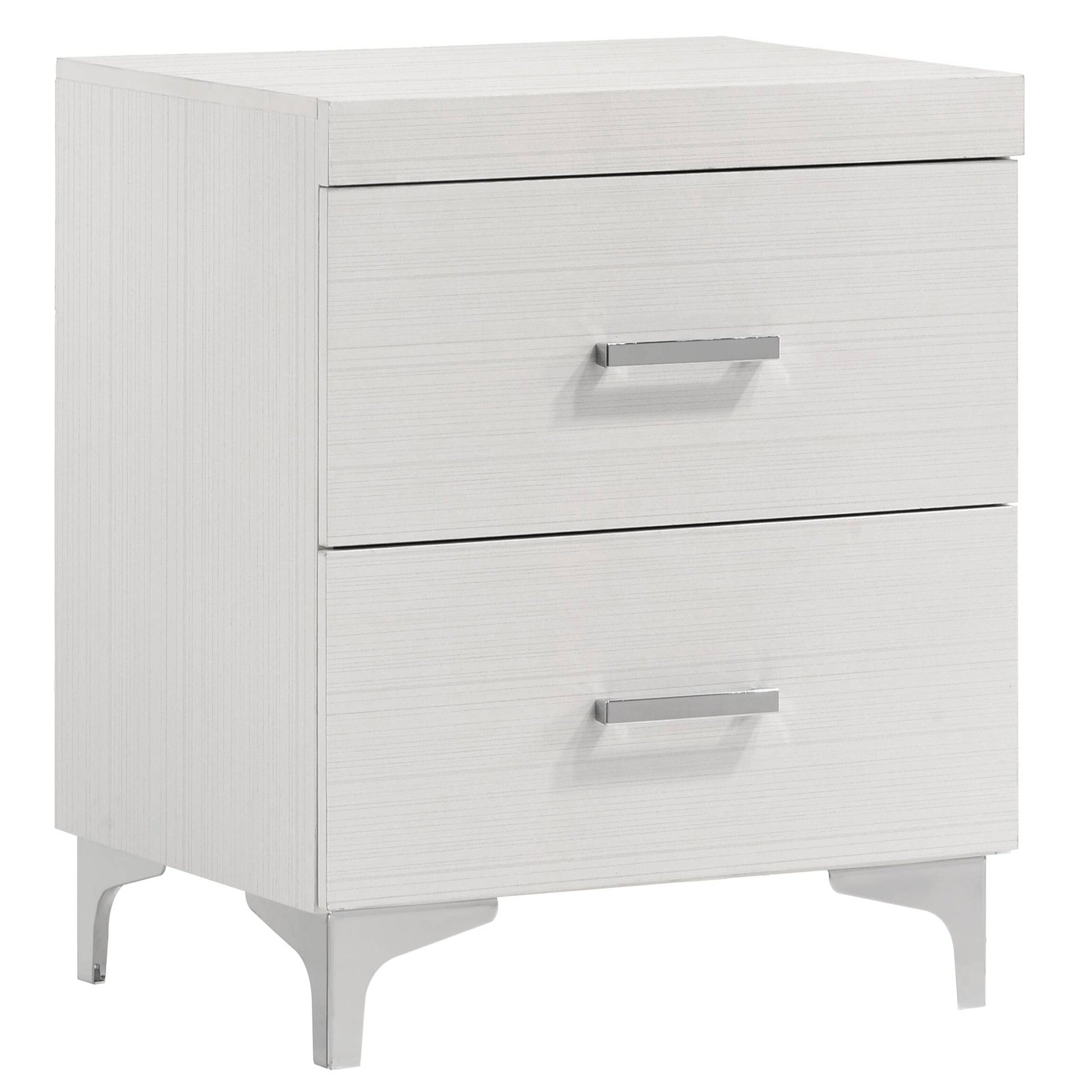 White 2-drawer Nightstand