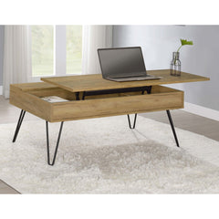 Amara Golden Oak and Black Lift Top Coffee Table