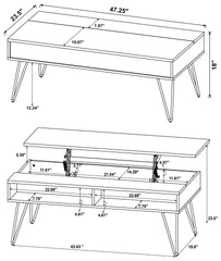 Amara Golden Oak and Black Lift Top Coffee Table