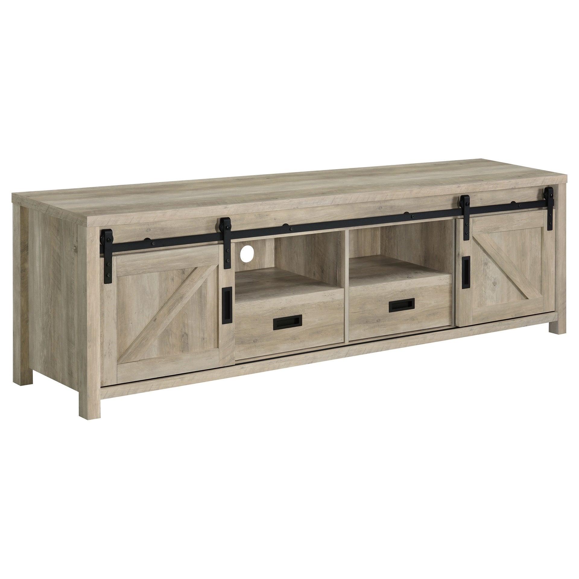 Madra Distressed Pine 2-Door Engineered Wood TV Stand