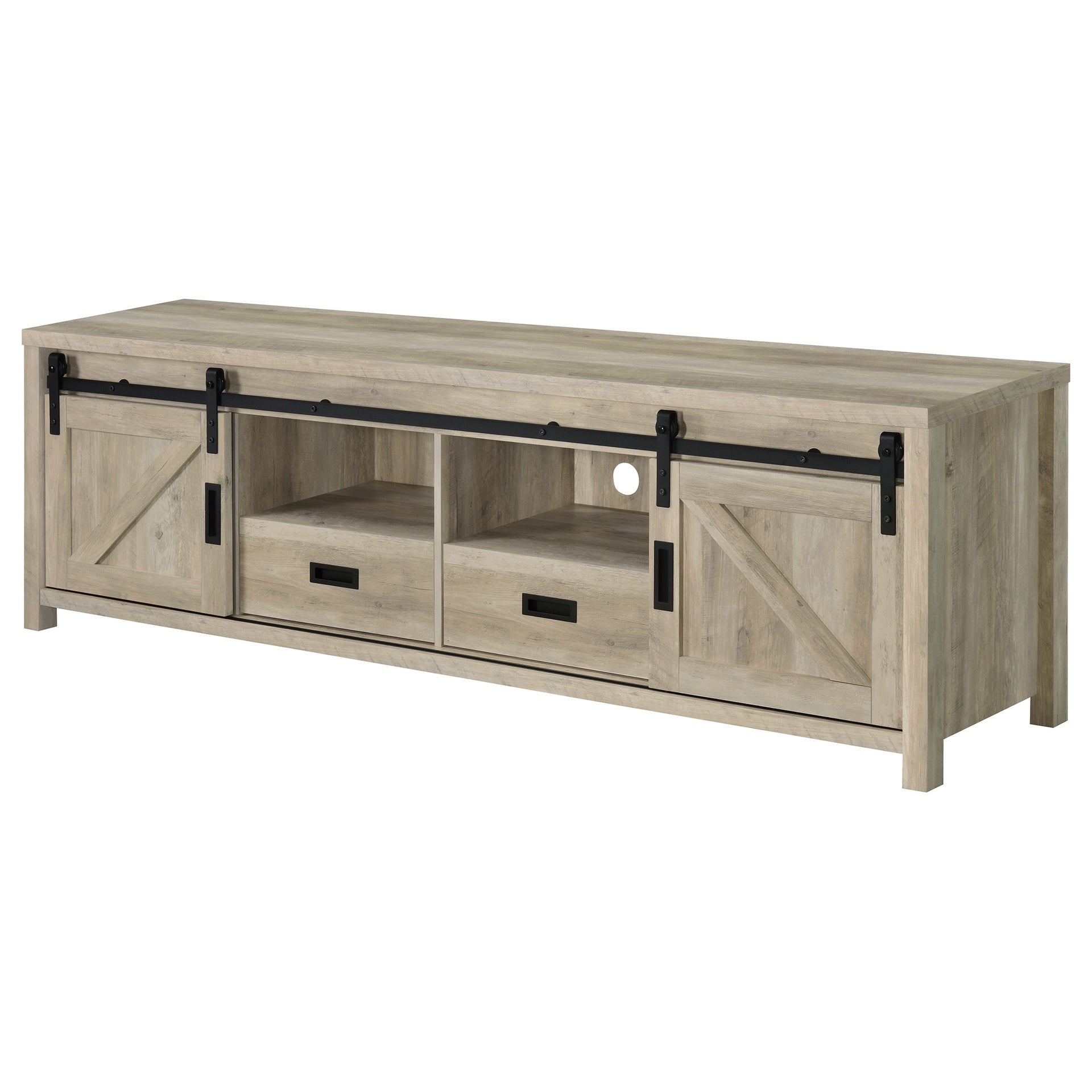 Madra Distressed Pine 2-Door Engineered Wood TV Stand