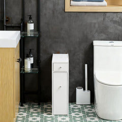 Free Standing Space Saving Narrow Storage Cabinet,Bathroom Organizer,Bath Toilet Paper Holder with Drawers