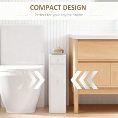 Free Standing Space Saving Narrow Storage Cabinet,Bathroom Organizer,Bath Toilet Paper Holder with Drawers