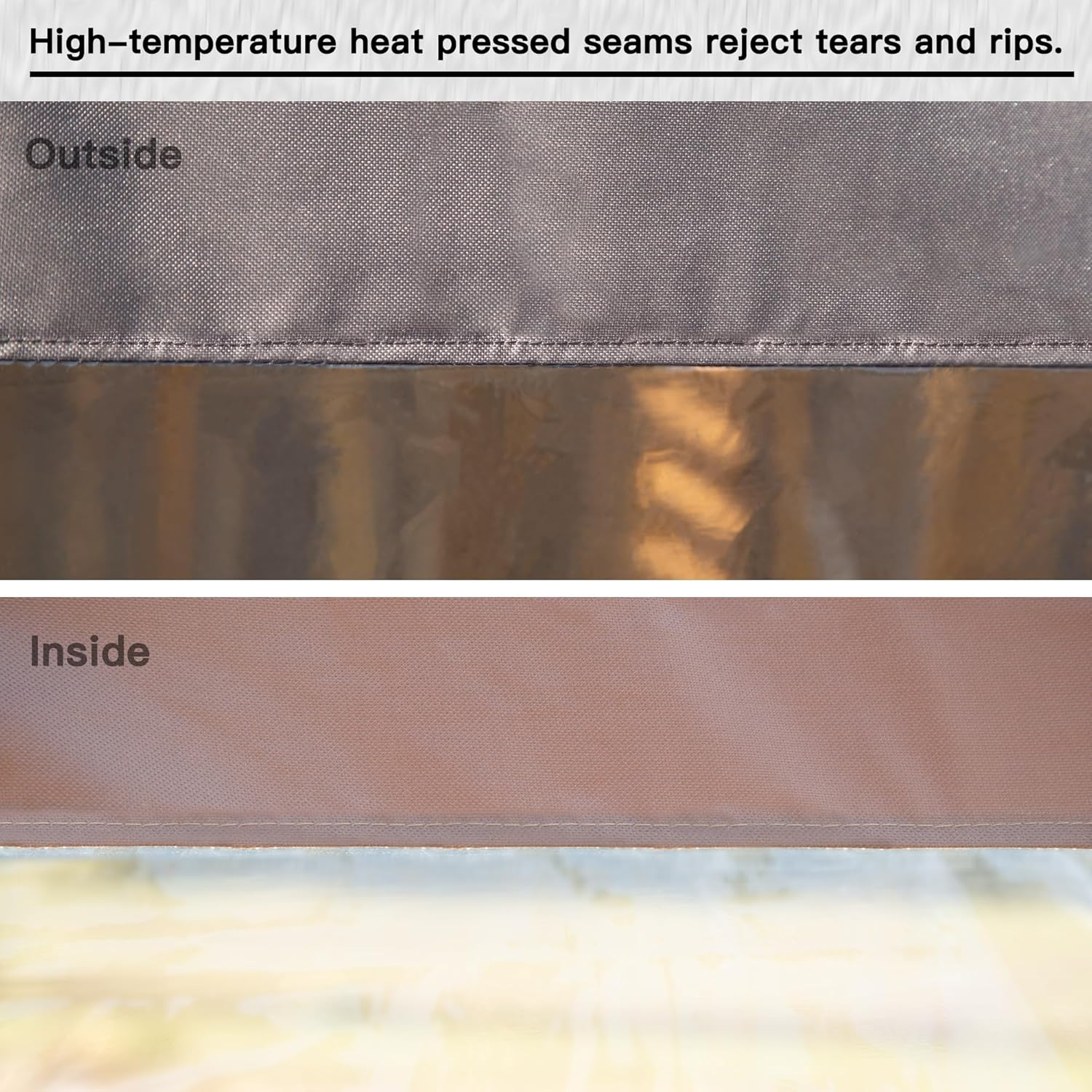 Heavy Duty Outdoor Clear Panel Curtain, 18 oz Waterproof PVC Polyester Curtain, Weather Resistant & Tearproof for Patios, Gazebos, Pergolas, Privacy Screen (10'H x 7'W, Brown)
