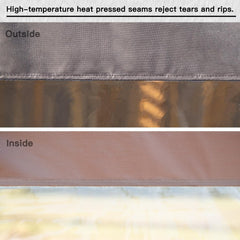 Heavy Duty Outdoor Clear Panel Curtain, 18 oz Waterproof PVC Polyester Curtain, Weather Resistant & Tearproof for Patios, Gazebos, Pergolas, Privacy Screen (10'H x 7'W, Brown)