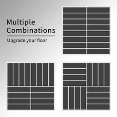 Patio Interlocking Deck Tiles, 12"x12" Square Composite Decking Tiles, Four Slat Plastic Outdoor Flooring Tile All Weather for Balcony Porch Backyard, (Dark Gray, Pack of 9)