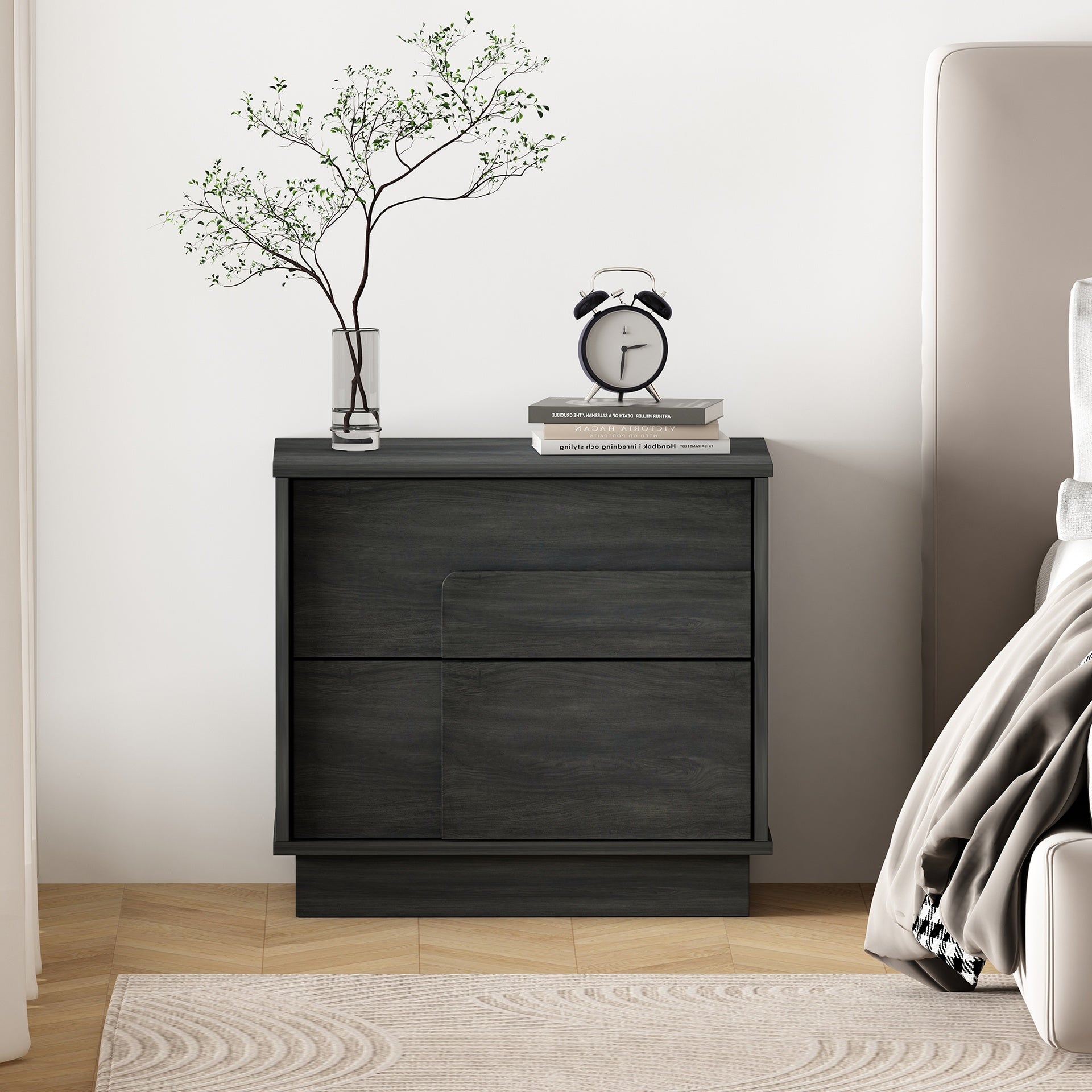 Nightstand in Charcoal Gray
