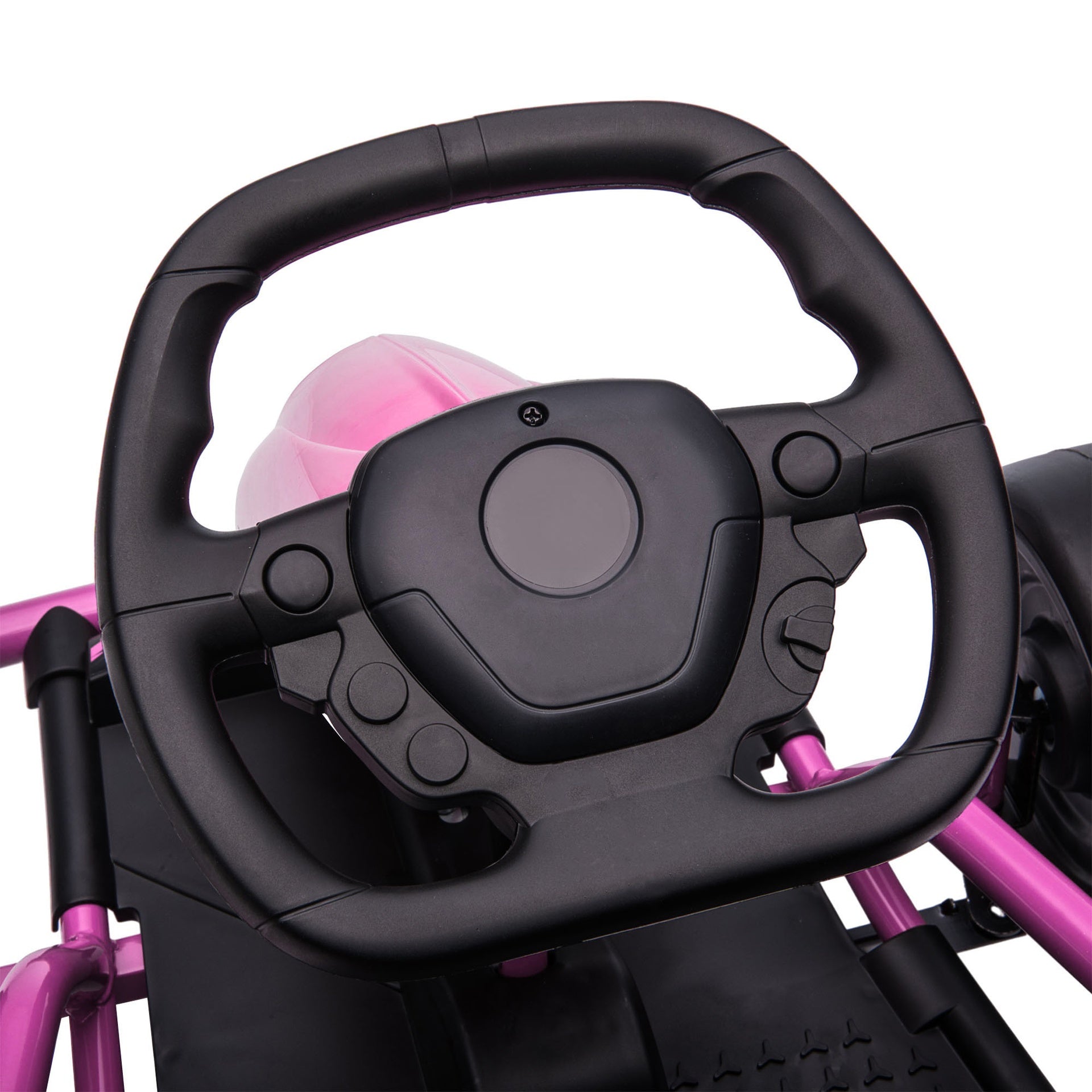 Aosom 24V 8.1 MPH Electric Go Kart, Drifting Car Battery Powered Ride on Toy Outdoor with Slow Start, Music, Horn Honking and Safety Belt, for 8-12 Years Old, Pink