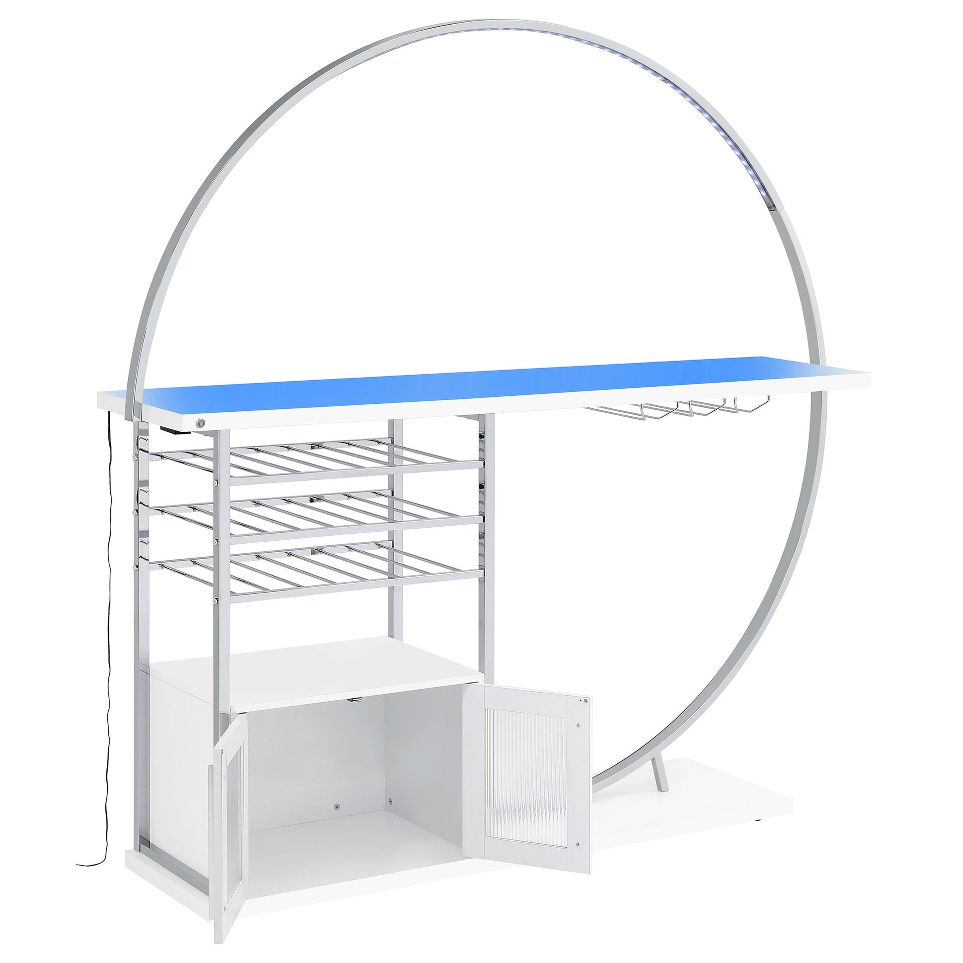 Casey White 2-Door LED Home Bar