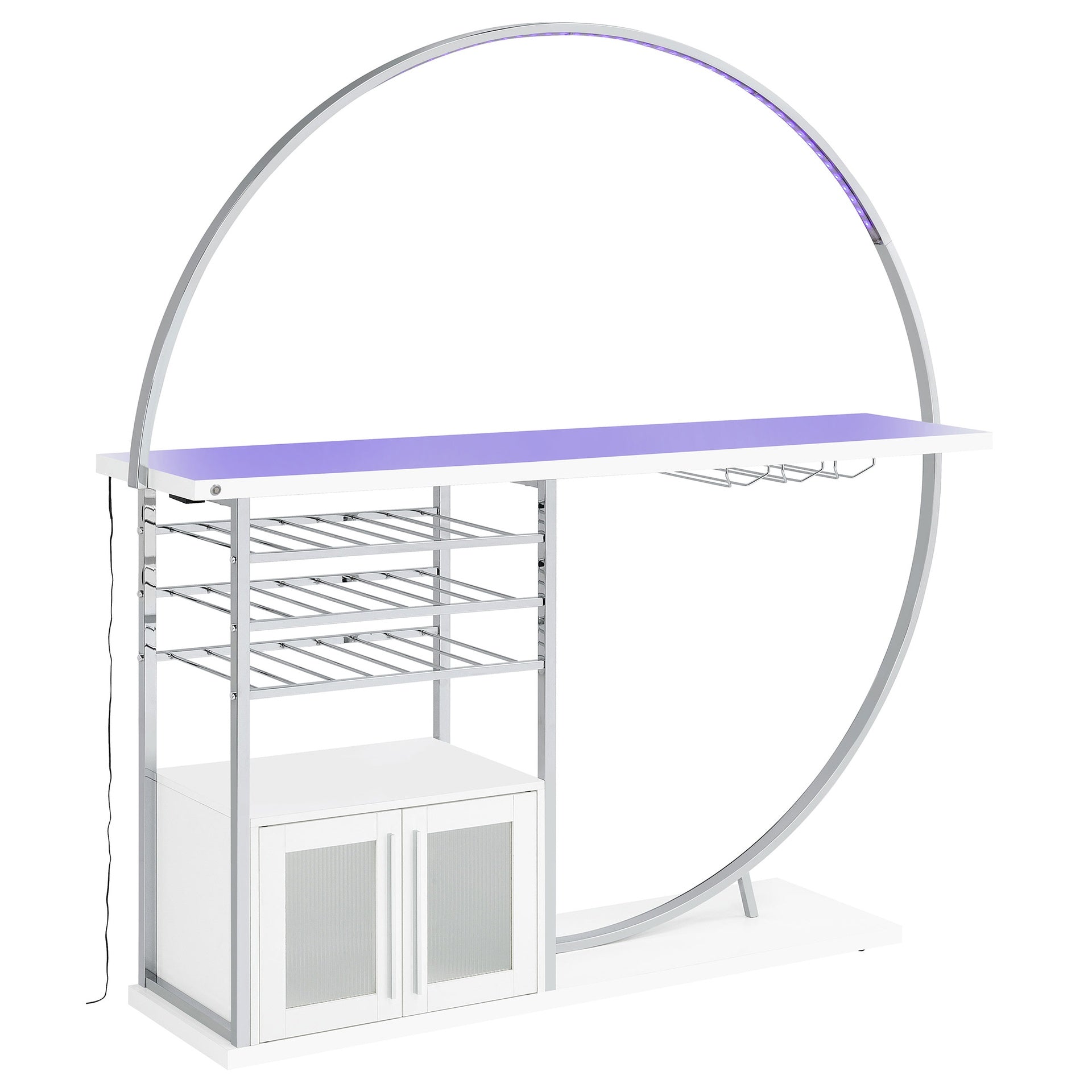 Casey White 2-Door LED Home Bar