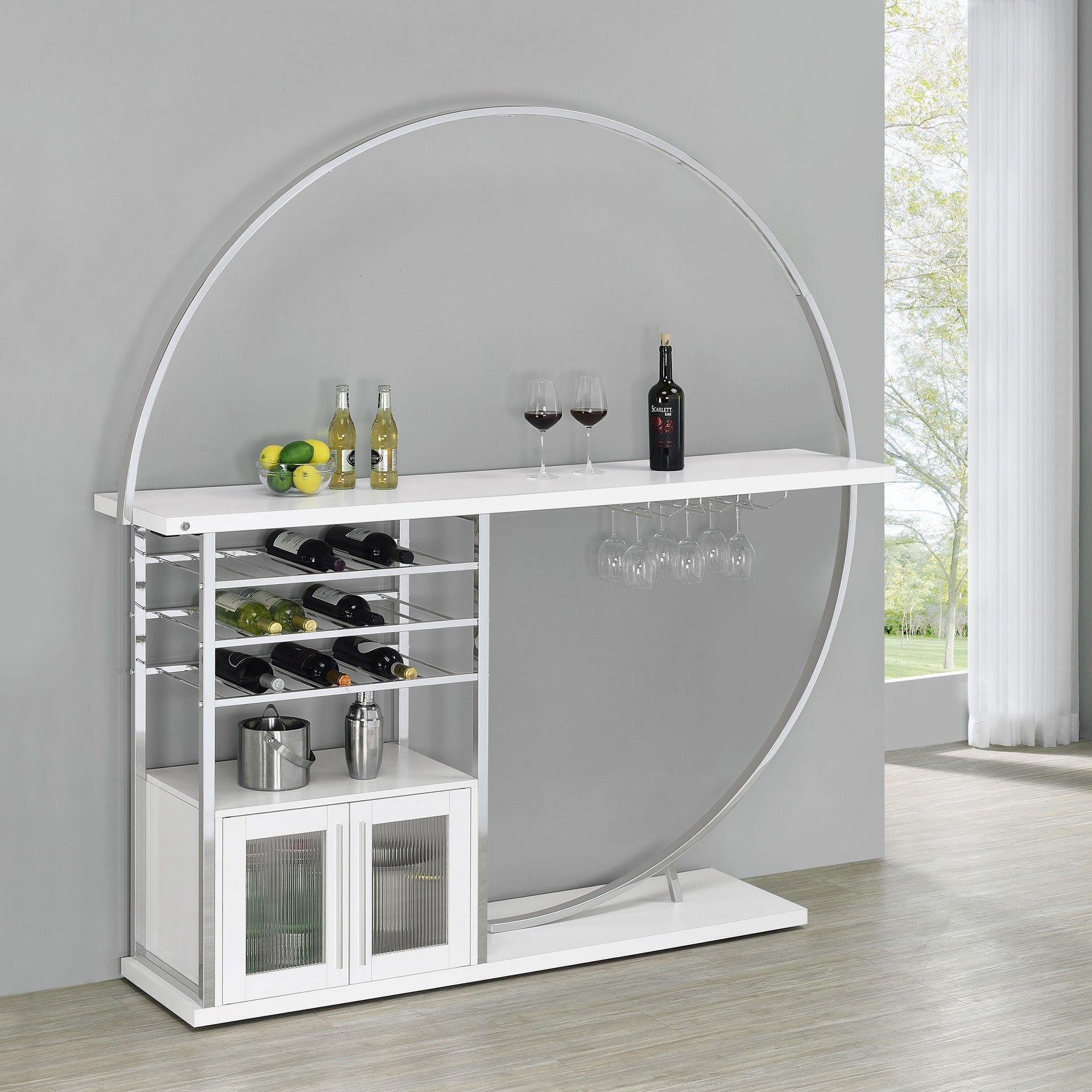 Casey White 2-Door LED Home Bar