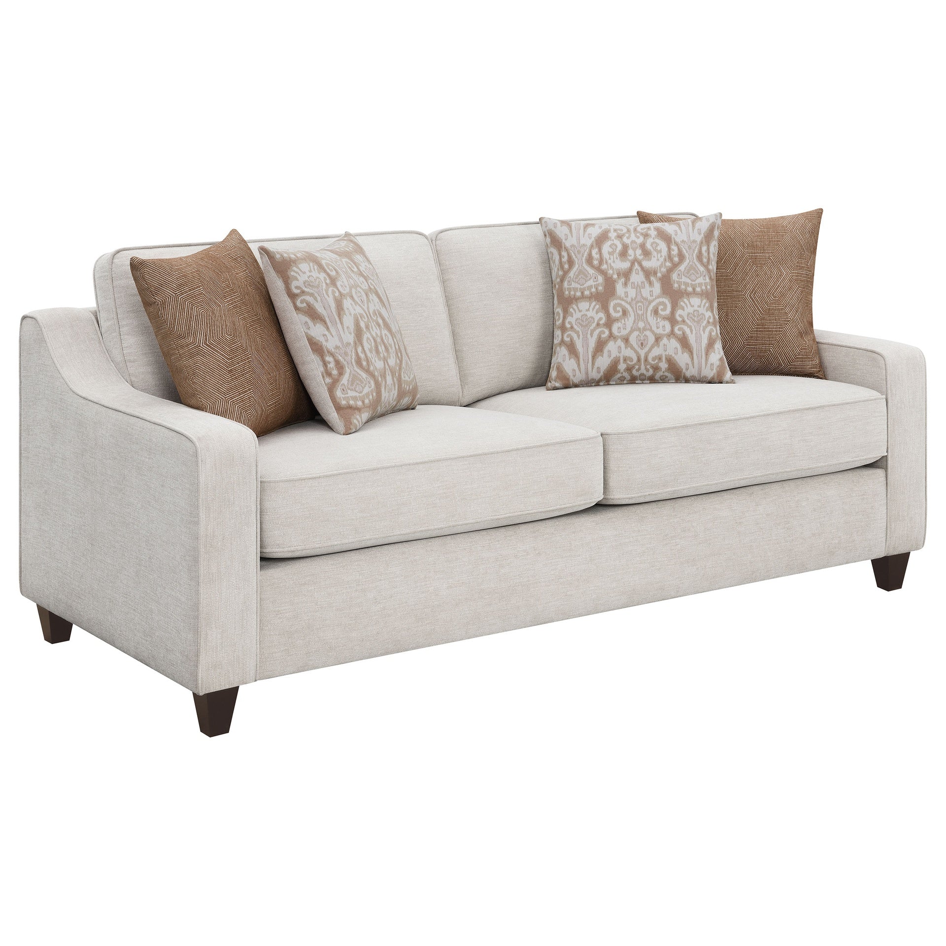 Mahaffey Beige 2-piece Track Arm Living Room Set