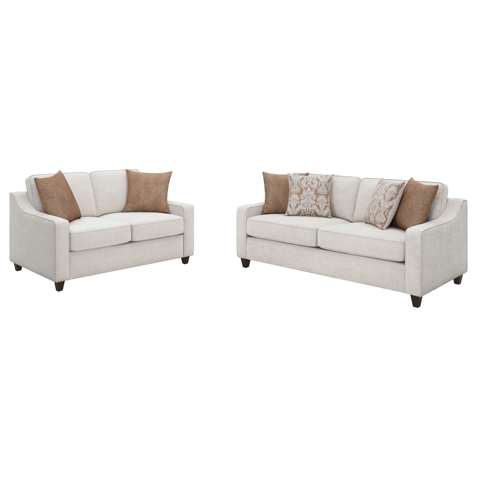 Mahaffey Beige 2-piece Track Arm Living Room Set