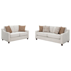 Mahaffey Beige 2-piece Track Arm Living Room Set