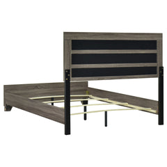 Funston Brown Oak Upholstered Queen Bed