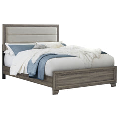 Funston Brown Oak Upholstered Queen Bed