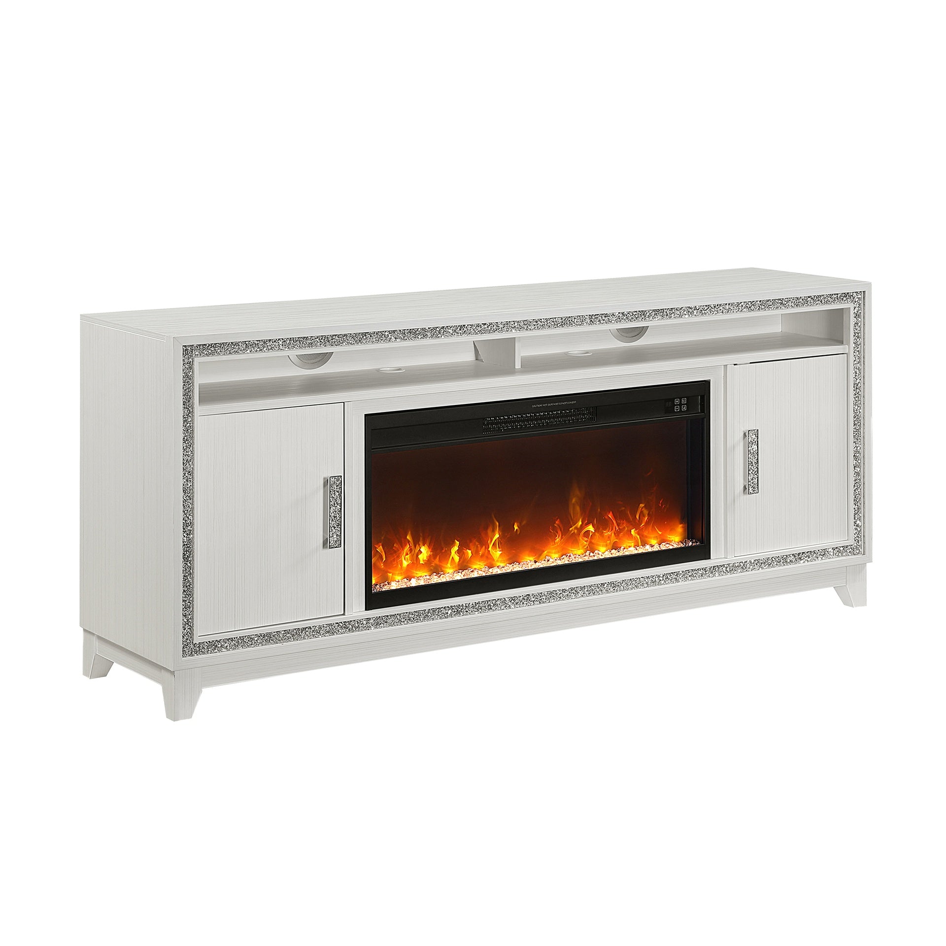 Almera White 72 Inch Fireplace