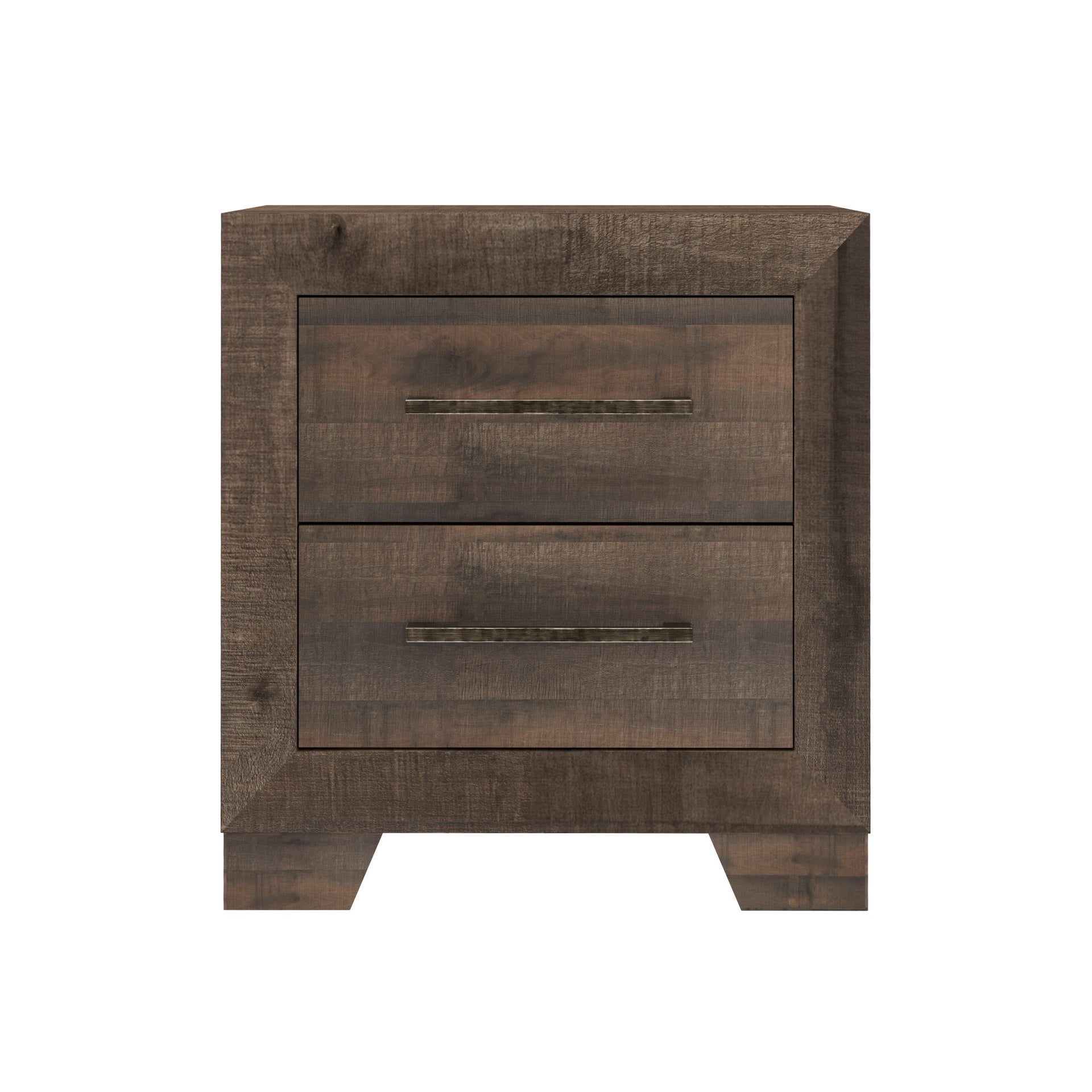 Plinz Brown 2-Drawer Nightstand