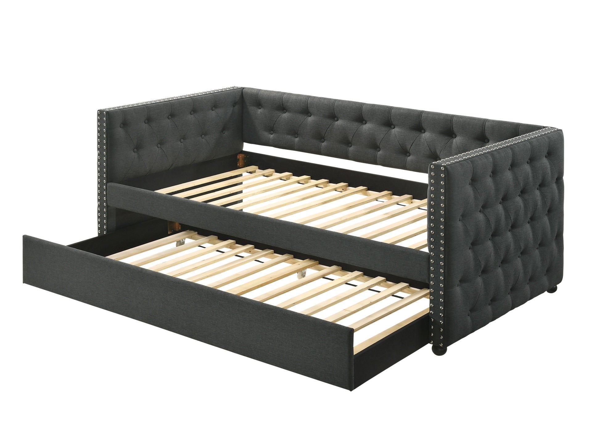 Romona Gray Fabric Daybed W/Trundle (Twin)