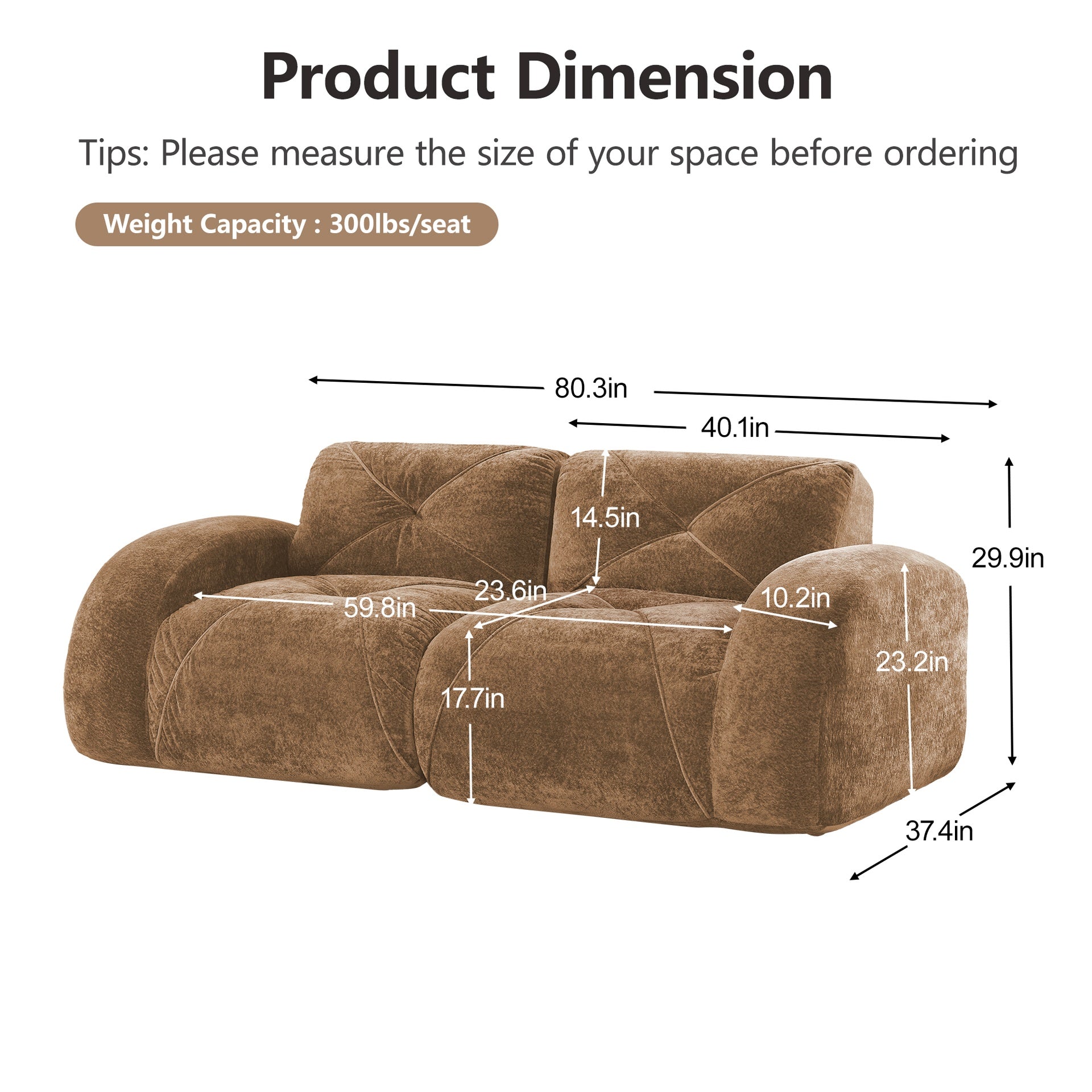 2-Piece Sofa Set Comfy Sofa Couch,  2+2 Seater Sofa Set,Deep Seat Sofa,Soft Velvet Fabric,32D High Density Sponge  Bottom,No Assembly Required, Modern Sofa Set for Living Room,Camel