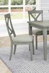Beautiful Gray Cushioned Seats Upholstered Chair 2Pc Dining Chairs Dining Room Wooden Furniture