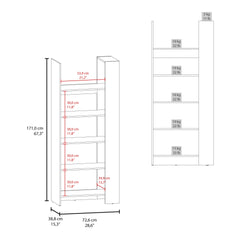 Bookcase, 5 Shelves, Dark Walnut