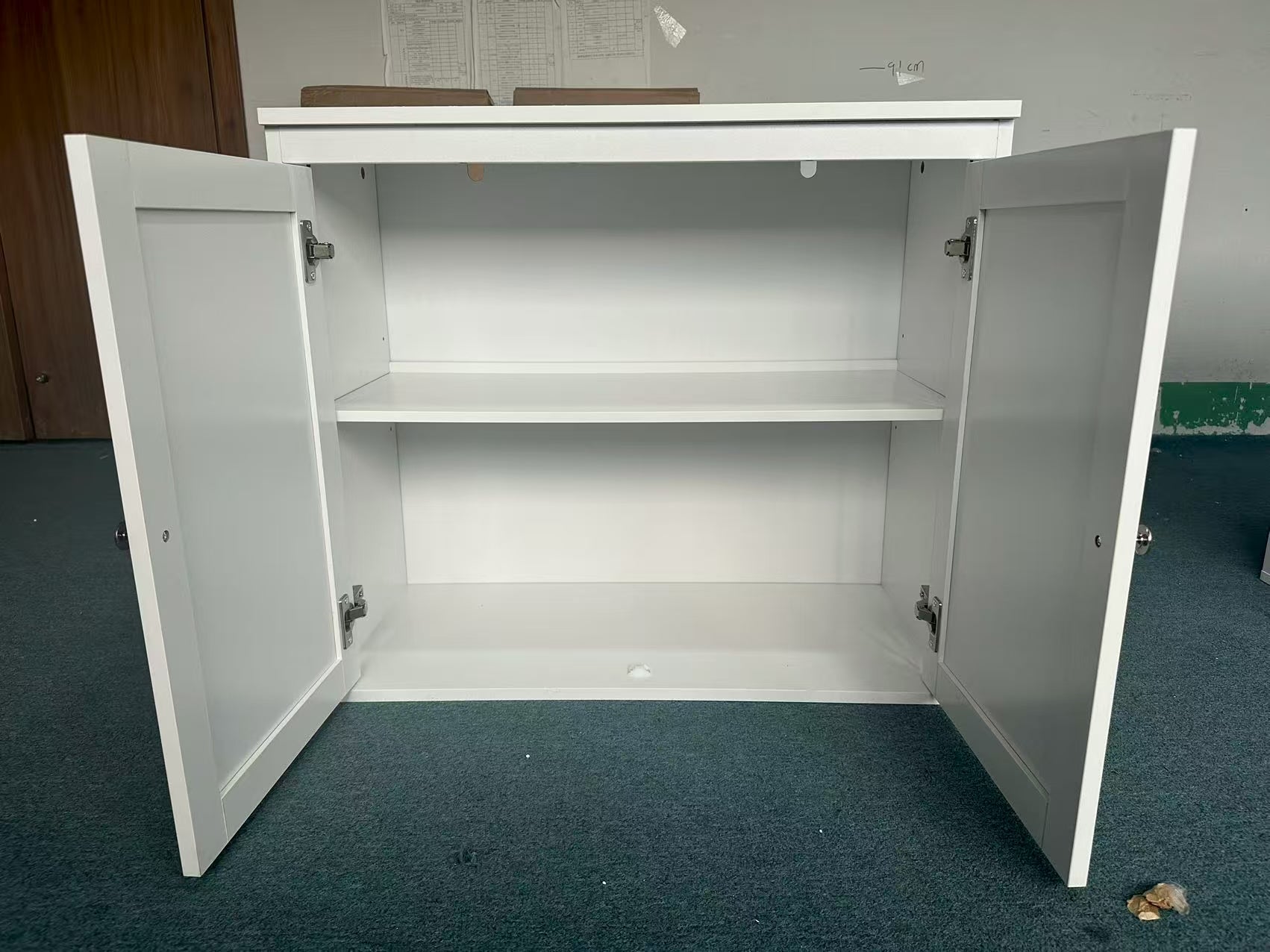 Kitchen Storage Cabinet with Double Doors, Coffee Bar Cabinet with Adjustable Shelves, Sideboard Buffet for Dining Room, Living Room or Entryway, Modern White Cupboard
