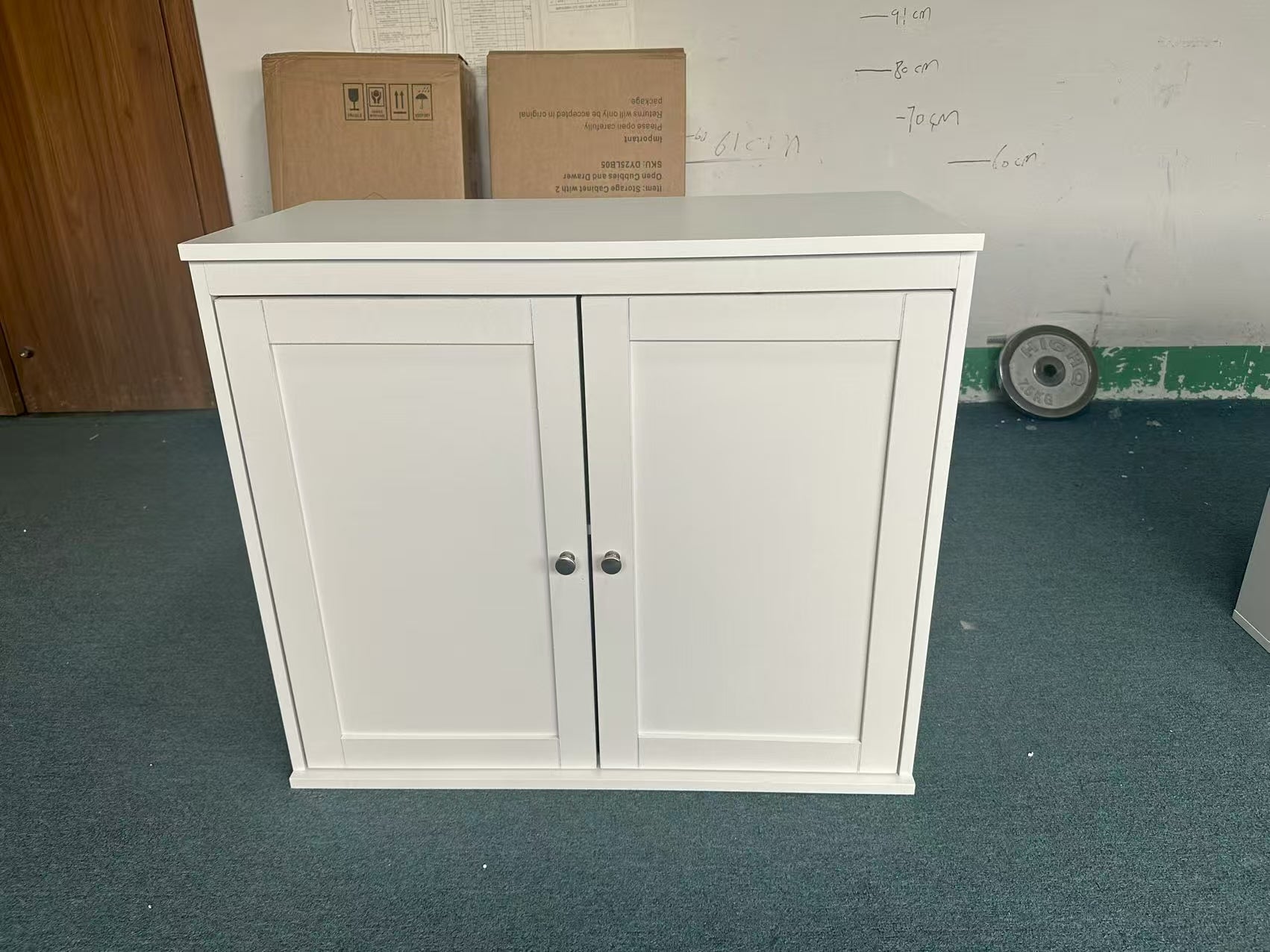 Kitchen Storage Cabinet with Double Doors, Coffee Bar Cabinet with Adjustable Shelves, Sideboard Buffet for Dining Room, Living Room or Entryway, Modern White Cupboard