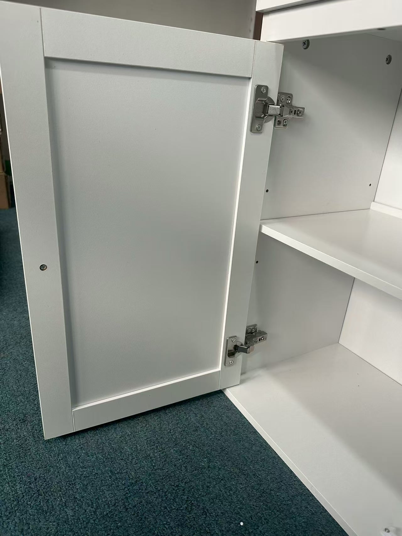 Kitchen Storage Cabinet with Double Doors, Coffee Bar Cabinet with Adjustable Shelves, Sideboard Buffet for Dining Room, Living Room or Entryway, Modern White Cupboard