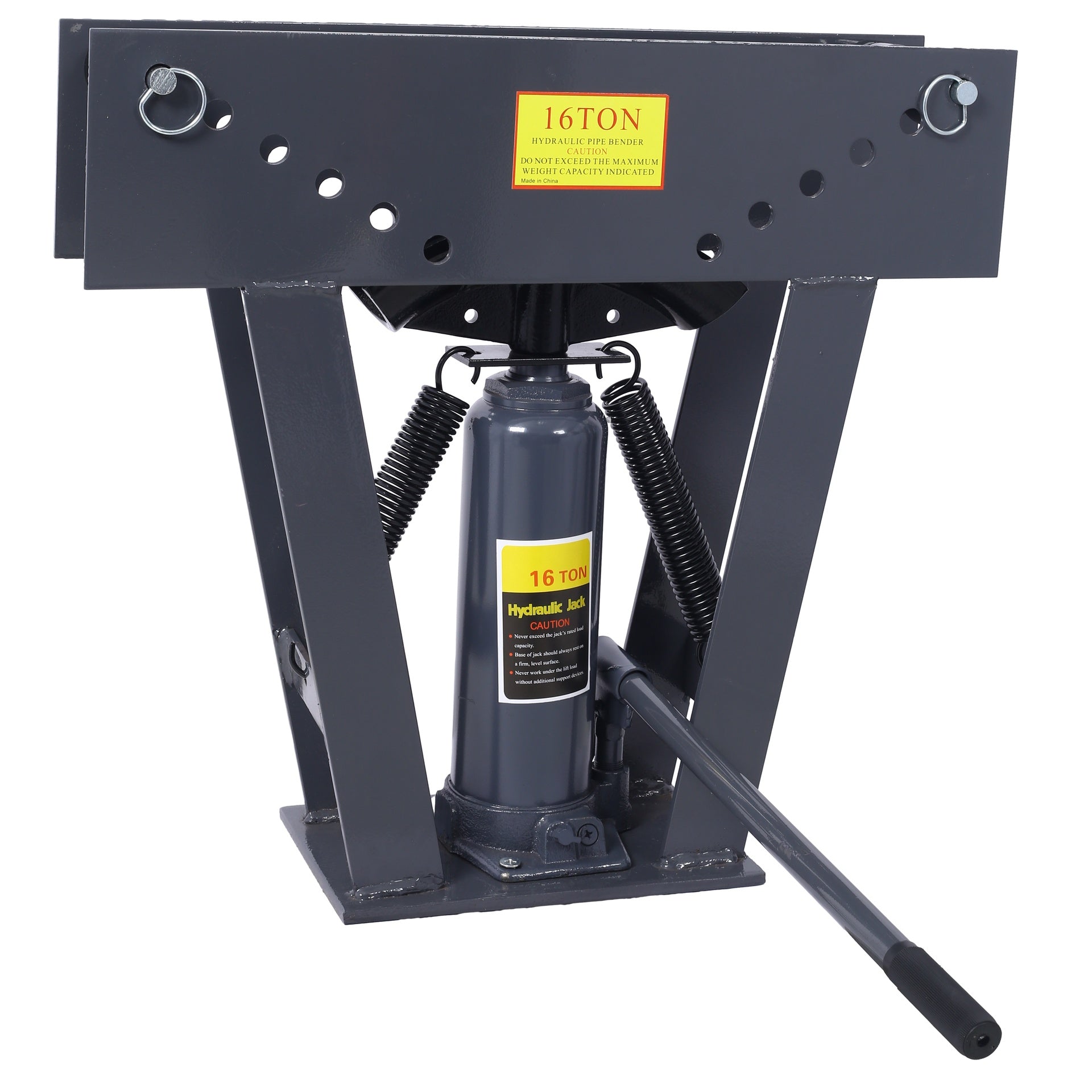 16 Ton Pipe Tube Bender Manual Hydraulic, Piping Bending Exhaust Tube Fabric w/8 Dies(1/2,3/4,1,1-1/4,1-1/12,2,2-1/2,3) Adjustable Rollers 90-180 Degree Bend Steel Iron Metal Ratcheting,dark gray
