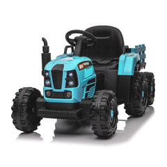 Ride on Tractor with Trailer,24V 400W Powered Electric Tractor Toy w/Remote Control,electric car for kids,Three speed adjustable,Power display, USB,MP3 ,Bluetooth,LED light,Two-point safety belt.