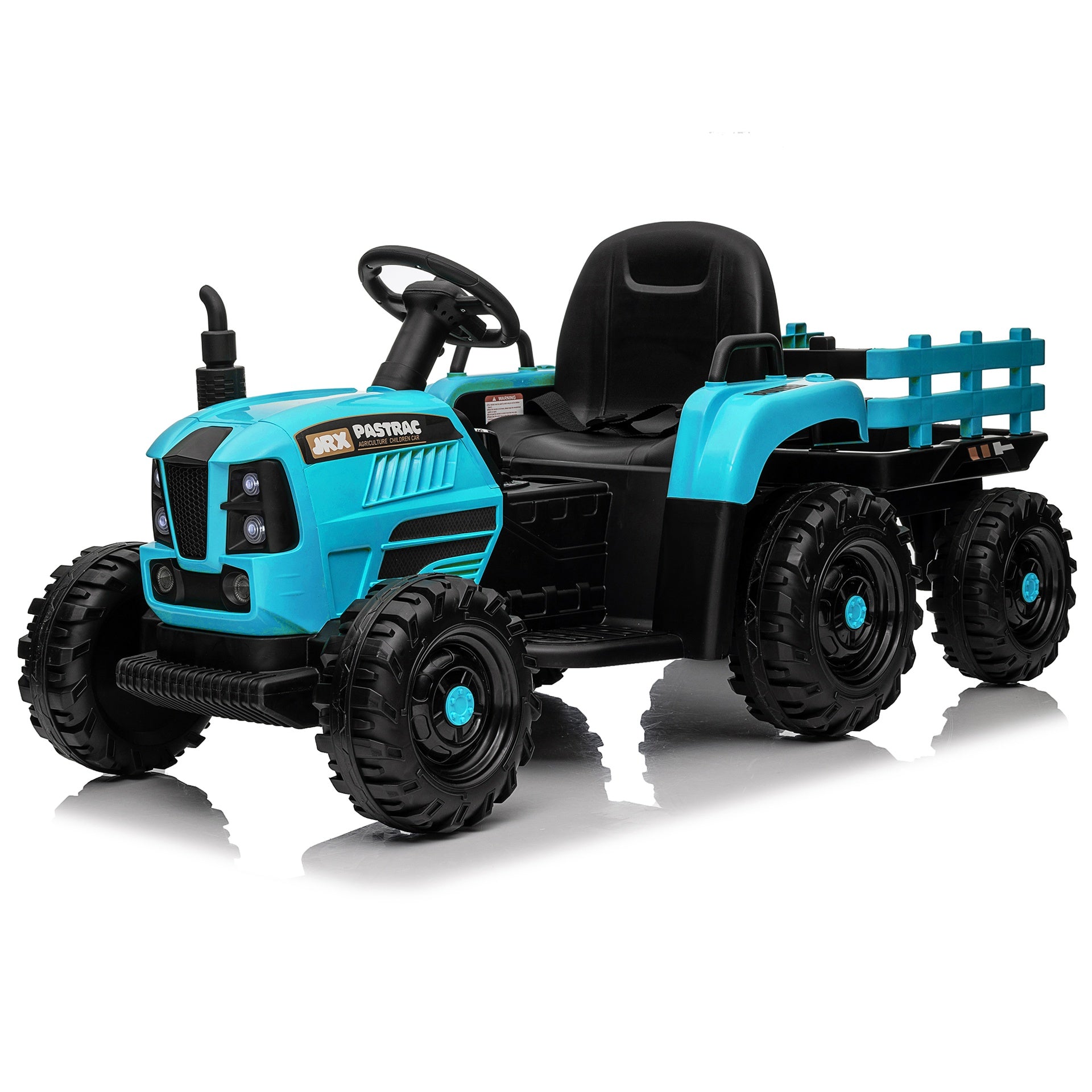 Ride on Tractor with Trailer,24V 400W Powered Electric Tractor Toy w/Remote Control,electric car for kids,Three speed adjustable,Power display, USB,MP3 ,Bluetooth,LED light,Two-point safety belt.