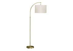 Lighting, 65"h, Floor Lamp, Brass Metal, Ivory / Cream Shade, Contemporary