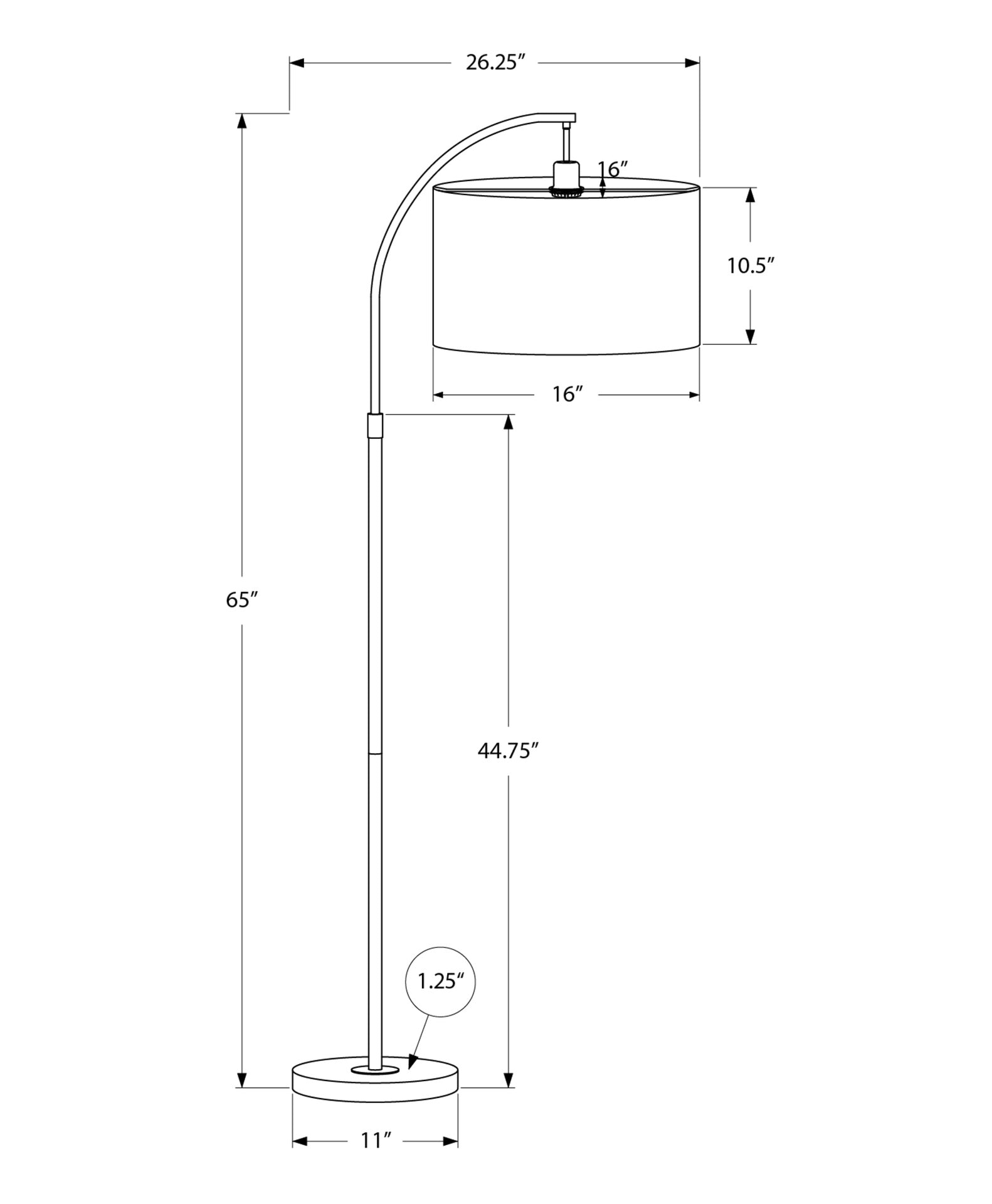 Lighting, 65"h, Floor Lamp, Brass Metal, Ivory / Cream Shade, Contemporary