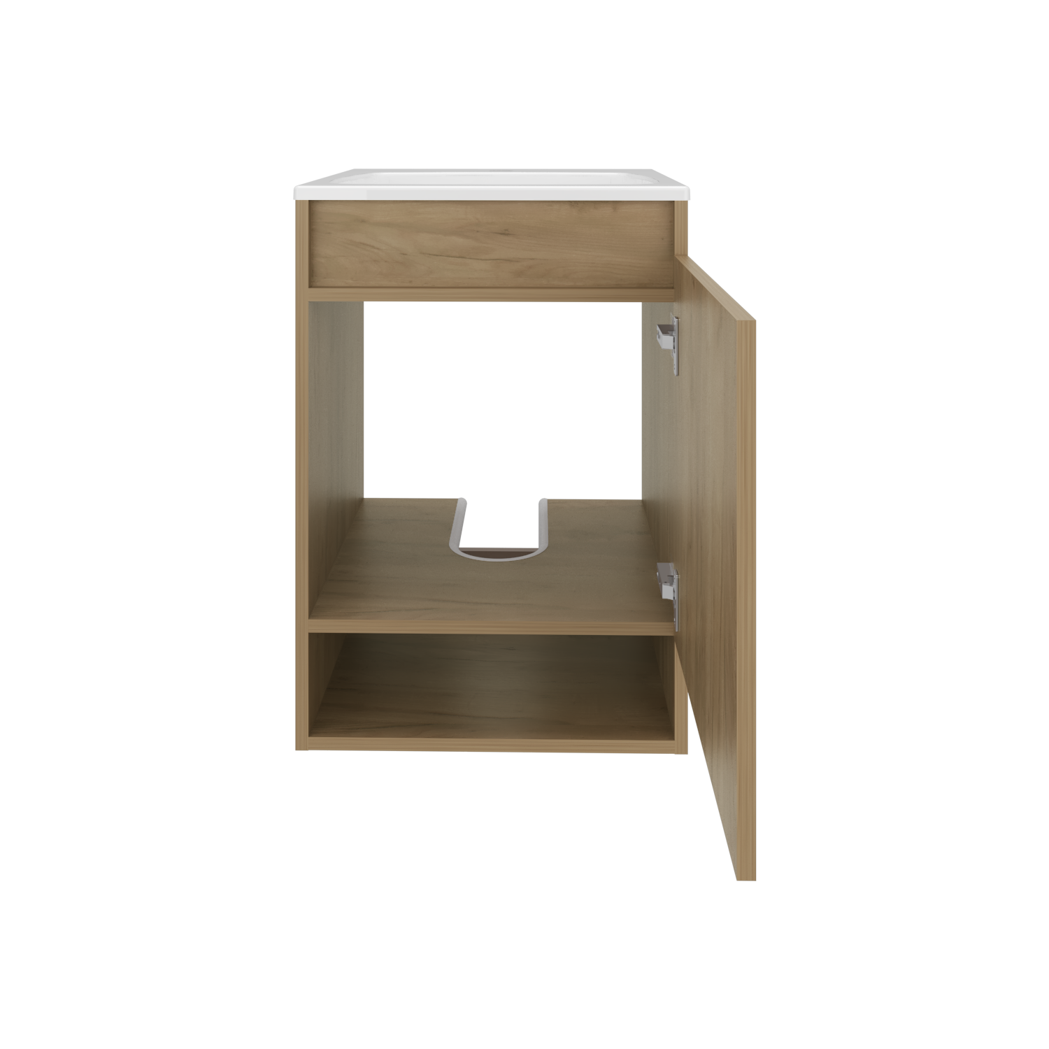 Bathroom Vanity 24.8" H, 1 Door, 2 Shelves, Natural Oak - Bathroom