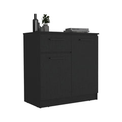Dresser with 2-Door and Single Drawer, Black